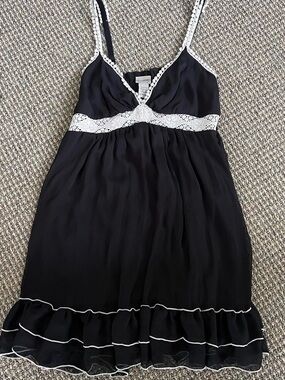 Vintage Lace Trim Y2K Mesh Babydoll Dress